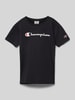 CHAMPION T-shirt z nadrukiem z logo Czarny