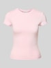 LeGer by Lena Gercke T-shirt met geribde ronde hals, model 'Franka' Felroze