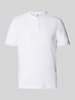 Cinque Slim Fit Poloshirt mit Rundhalsausschnitt Modell 'LANO' Weiss