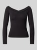 Pieces Regular Fit Langarmshirt mit Viskose-Anteil Modell 'MALIVA' Black