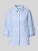 FREE/QUENT Regular Fit Bluse mit Lochstickerei Modell 'Agy' Hellblau