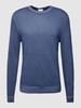 Profuomo Strickpullover in Melange-Optik Blau