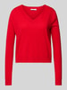 Mango Strickpullover mit V-Ausschnitt Modell 'LUCAV' Rot