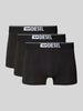 Diesel Boxershort met elastische band met logo in een set van 3 stuks Zwart