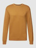 Christian Berg Men Strickpullover in melierter Optik Dunkelgelb meliert