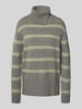 Christian Berg Woman Wollpullover mit Stehkragen Mittelgrau Melange