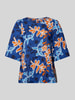 Seidensticker Linnen blouseshirt met all-over print, model 'Washer!' Blauw