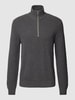 MCNEAL Strickpullover mit Stehkragen Dunkelgrau meliert