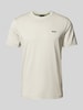 BOSS Green T-shirt met labelprint Beige