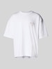 REVIEW Oversized T-Shirt mit Label-Print Weiss