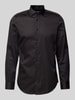 SEIDENSTICKER Slim Fit Businesshemd aus Satin Black