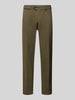 Hiltl Regular fit chino van katoenmix model 'PEAKER' Olijfgroen