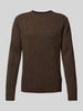 Casual Friday Gebreide pullover met structuurmotief, model 'Karl' Donkerbruin