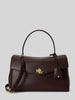 Lauren Ralph Lauren Henkeltasche aus echtem Rindsleder Modell 'FARRAH' Dunkelbraun