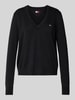 Tommy Jeans Strickpullover mit Label-Stitching Black