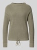 Jake*s Casual Gebreide pullover met ribboorden Rietgroen