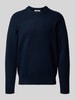 SELECTED HOMME Regular fit gebreide pullover met mix van alpaca en wol, model 'RAI' Donkerblauw