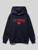 CHAMPION Hoodie met labelprint Marineblauw