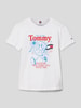 Tommy Hilfiger Teens T-shirt met labelprint, model 'FUN' Wit