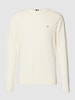 Tommy Hilfiger Gebreide pullover met labelstitching, model 'CHAIN' Offwhite