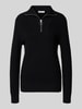 Christian Berg Woman Strickpullover mit Troyer-Kragen Black