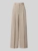 Weekend Max Mara Regular Fit Weite Hose aus reiner Schurwolle Modell 'OVVIO' Taupe