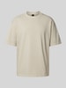 BOSS Orange T-shirt met labelstitching Beige