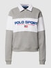 Polo Sport Sweatshirt in Two-Tone-Machart Hellgrau