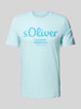 s.Oliver RED LABEL Regular Fit T-Shirt aus reiner Baumwolle mit großem Label Print Sky