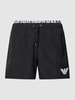 Emporio Armani Badehose mit elastischem Logo-Bund Modell 'Double' Black