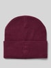 Knowledge Cotton Apparel Beanie mit Label-Detail Bordeaux