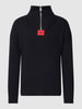 HUGO Strickpullover in Ripp-Optik Marineblau