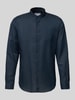 Jake*s Slim Fit Freizeithemd aus Leinen-Baumwoll-Mix Marine