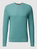 Christian Berg Men Gebreide pullover met structuurmotief Metallic turquoise gemêlee