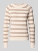 VERO MODA Regular Fit Pullover mit Streifen Modell 'DOFFY' Sand