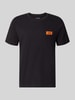 JACK & JONES t-shirt o kroju regular fit z czystej bawełny z detal z logo Czarny