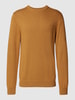 Christian Berg Men Gebreide pullover met ronde hals Donkergeel gemêleerd