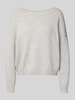 Review Strickpullover mit tiefem U-Boot Ausschnitt Hellgrau Melange