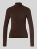 ONLY Regular Fit Langarmshirt mit Viskose-Anteil Modell 'GLAMOUR' Schoko