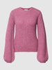 Modström Gebreide pullover in riblook met alpaca, model 'Goldie' Roze