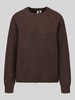 PIECES Regular Fit Pullover mit Woll-Anteil Modell 'ALLY' Dunkelbraun