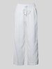 Soyaconcept Spodnie lniane rozkloszowane z tunelem model ‘Ina’ Biały