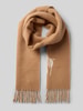 Polo Ralph Lauren Wollschal mit Logo-Stitching Modell 'Oblong' Camel Melange