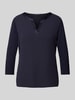 comma Blouse met 3/4-mouwen Marineblauw