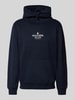 Tommy Hilfiger Hoodie mit Label-Print und Känguru-Tasche Marine