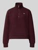 Lacoste Relaxed Fit Troyer aus Baumwoll-Mix Bordeaux