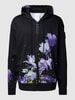 BOSS Green Sweatjacke aus reiner Baumwolle mit Kapuze Modell 'Lotus' Schwarz