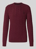 MCNEAL Slim Fit Strickpullover aus reiner Baumwolle Dunkelrot