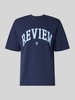 REVIEW T-Shirt mit Label-Print und Rundhalsausschnitt Marine