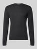 Jake*s Studio Men Regular Fit Pullover aus reiner Wolle Anthrazit Melange